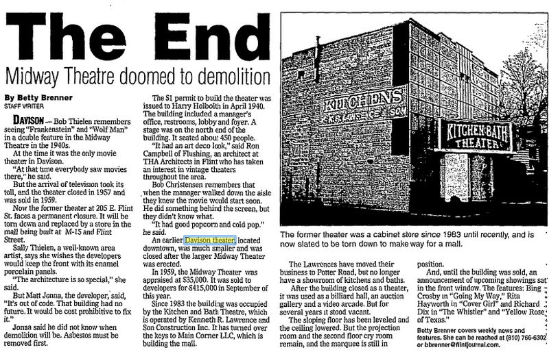 Davison Theatre - Nov 23 2003 Demo Story (newer photo)